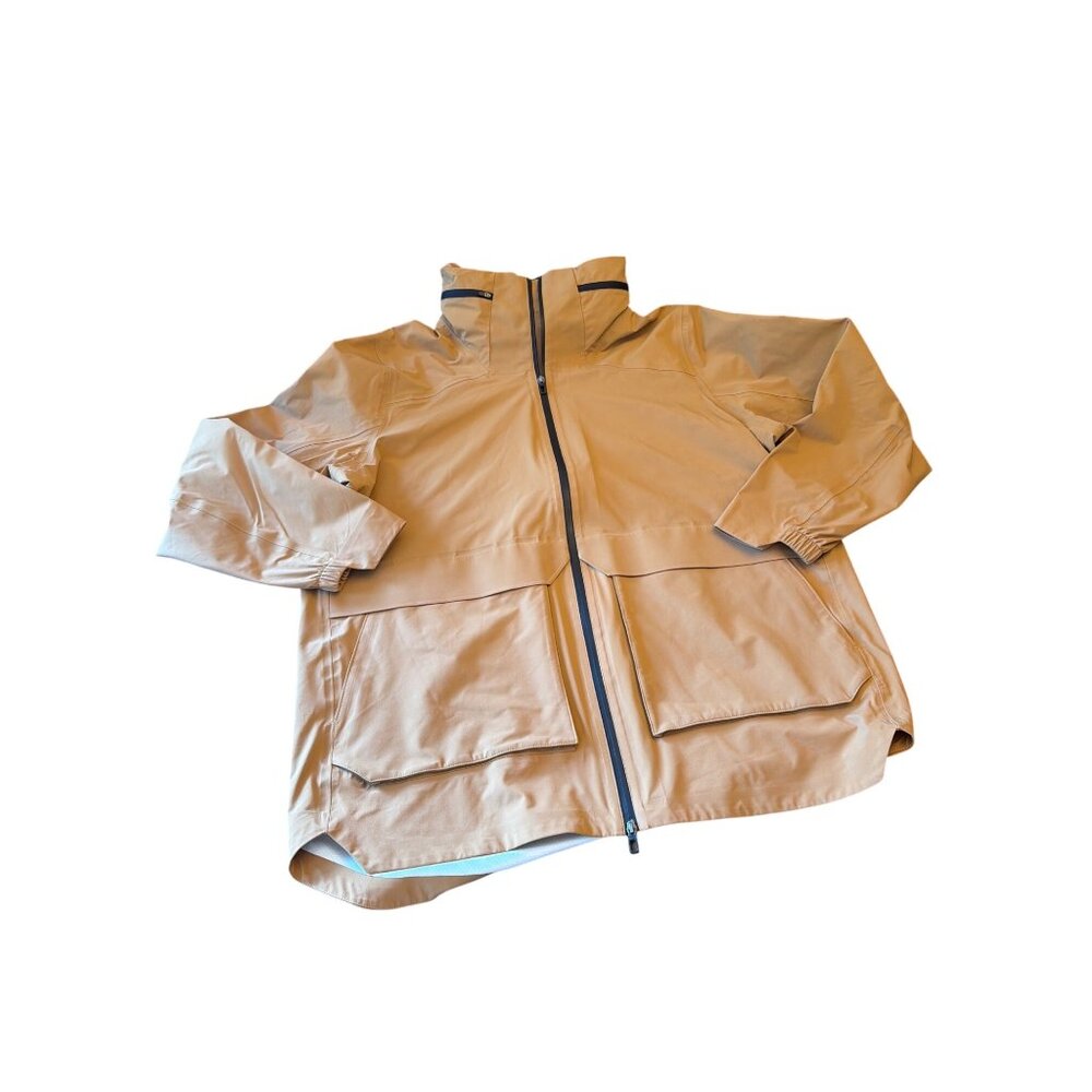 Mack Welden Tan Waterproof Hooded Rain Jacket X-Large Full Zip & Large‎ Pockets